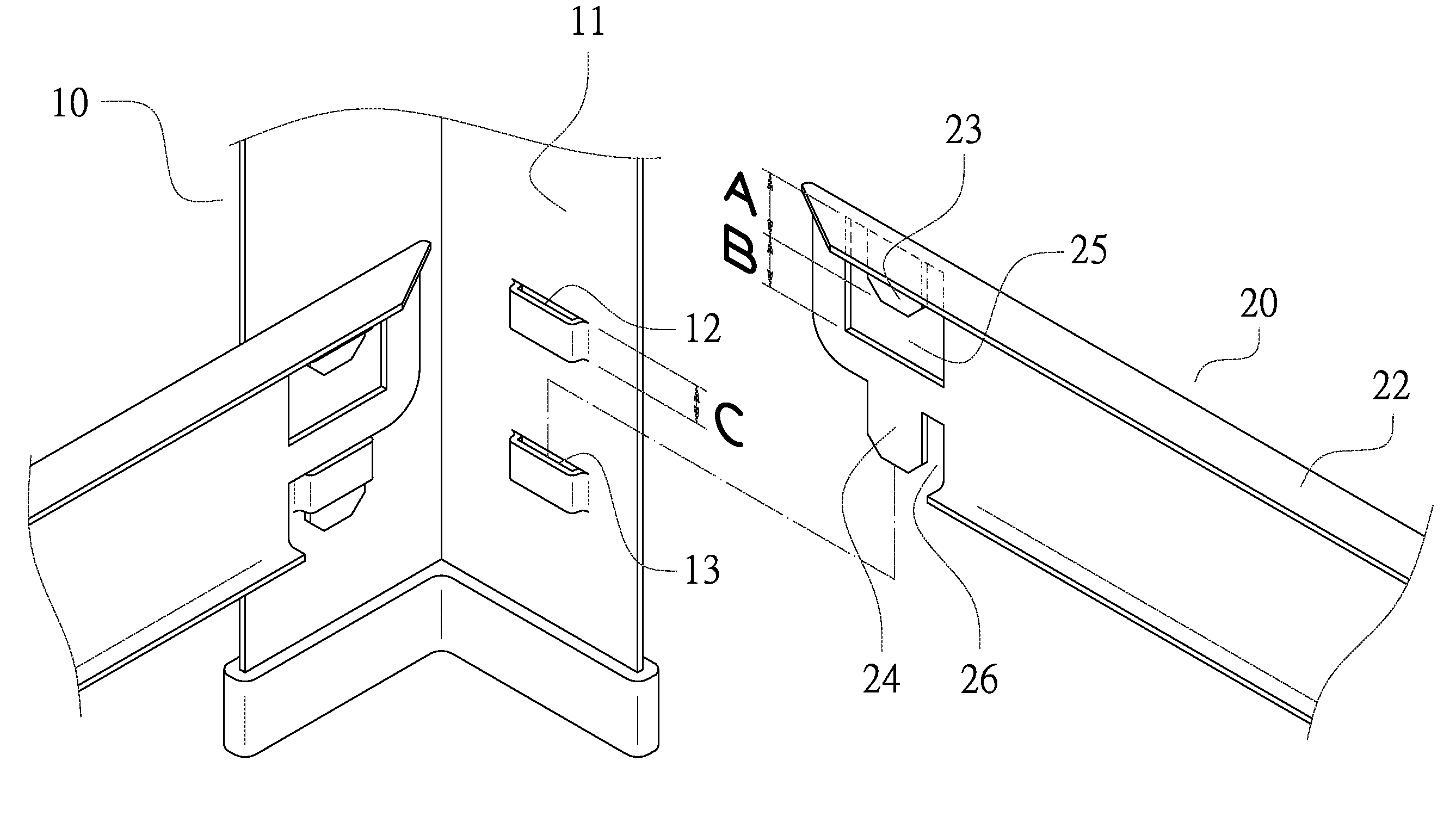 Combination shelf structure