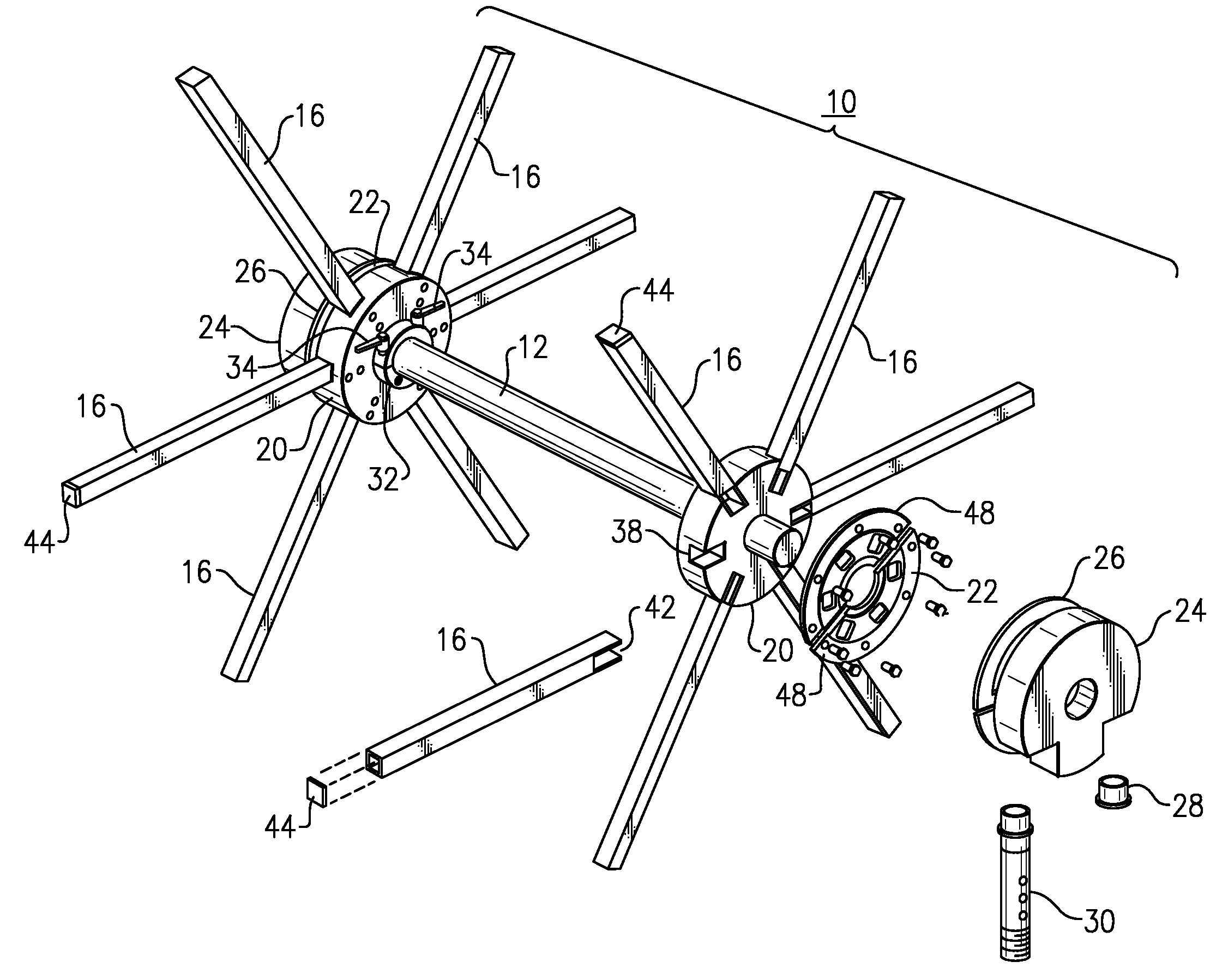 Tool-less rotary vacuum wicketter assembly