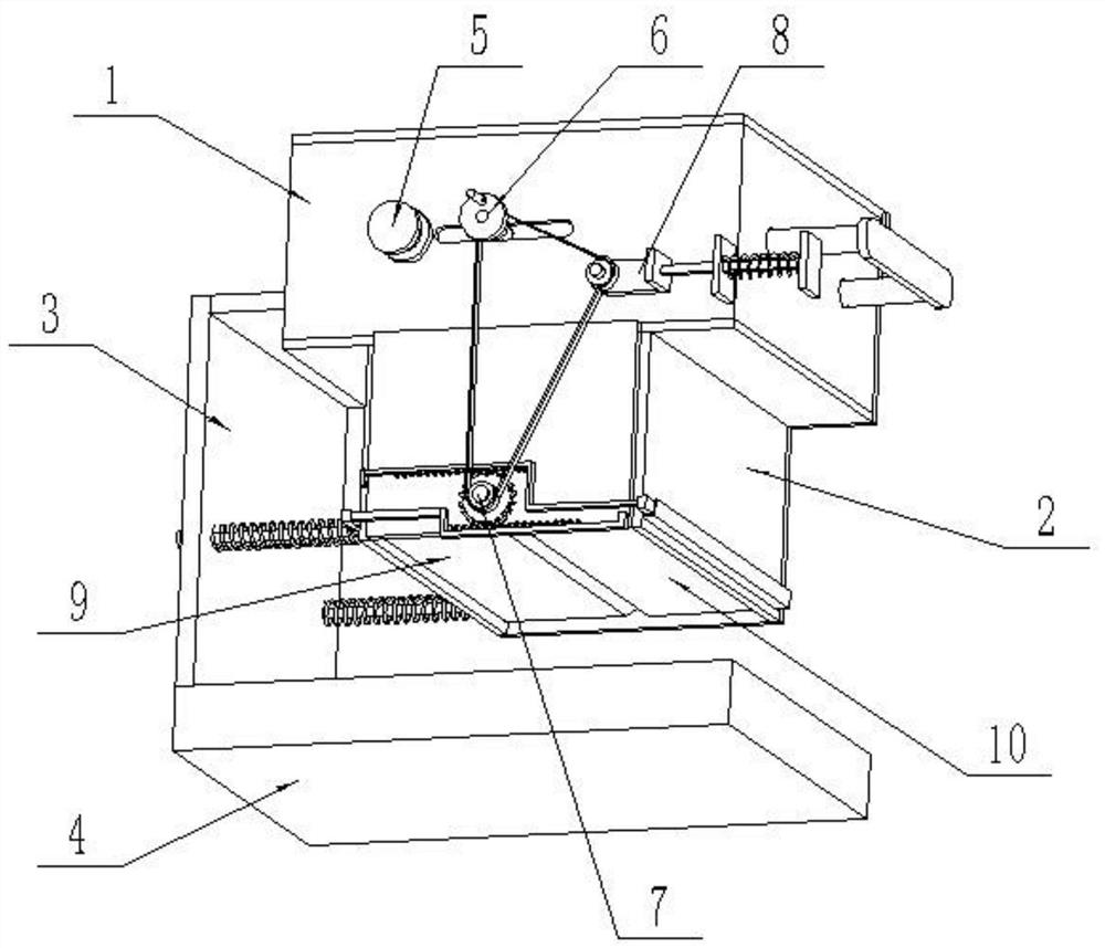 A hand-operated tissue box with automatic paper breaking function