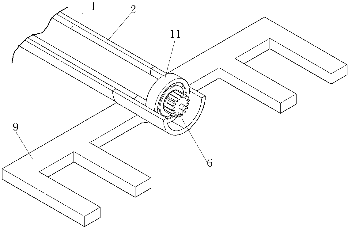 Spring pin pushing device