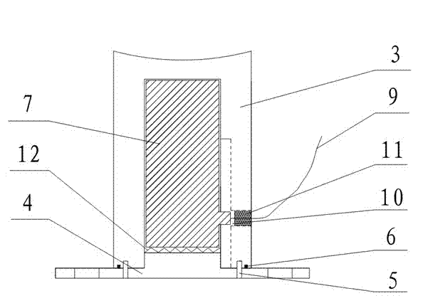 Fixing device for acoustic emission sensor used in rock triaxial test under confining pressure condition