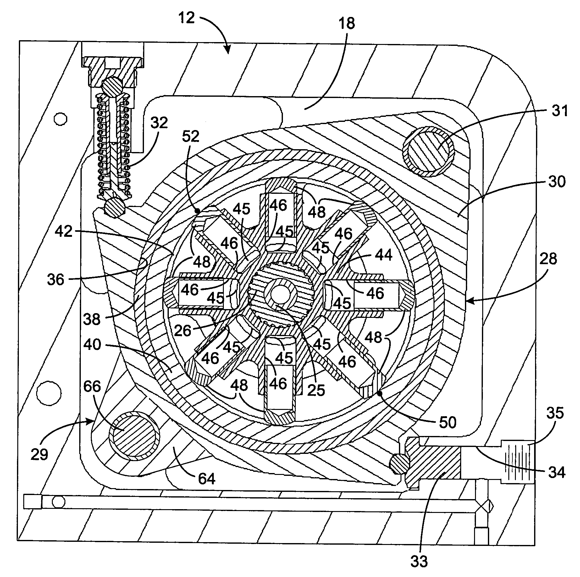 Variable displacement radial piston pump