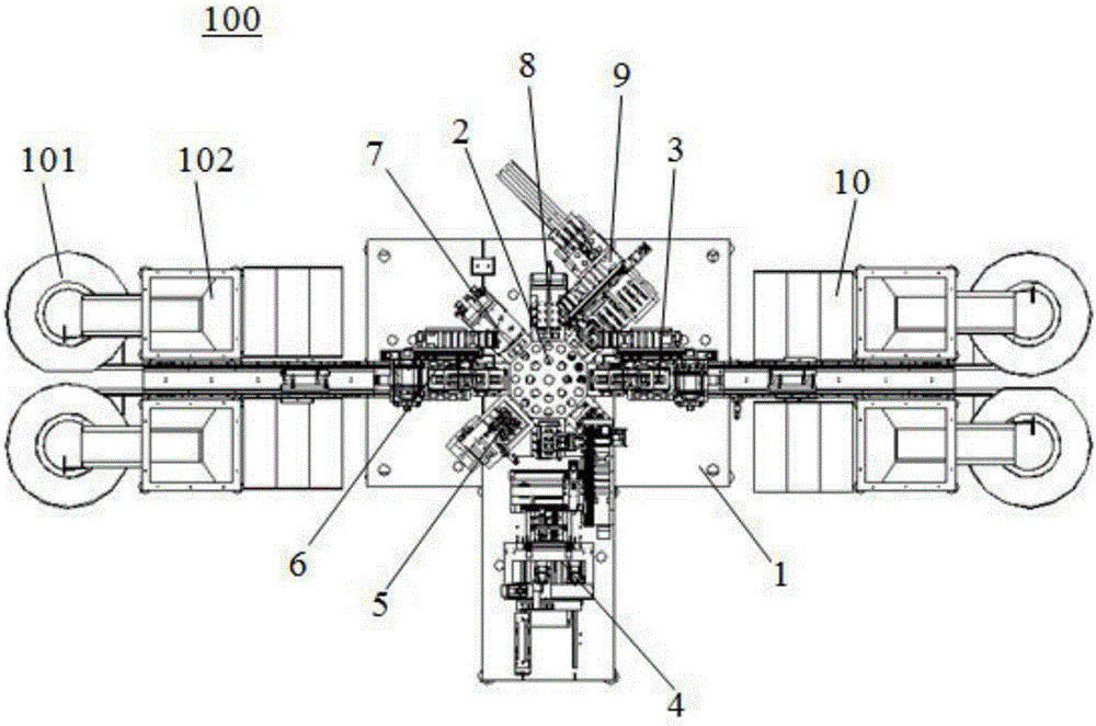 Assembling device of biological reagent plate