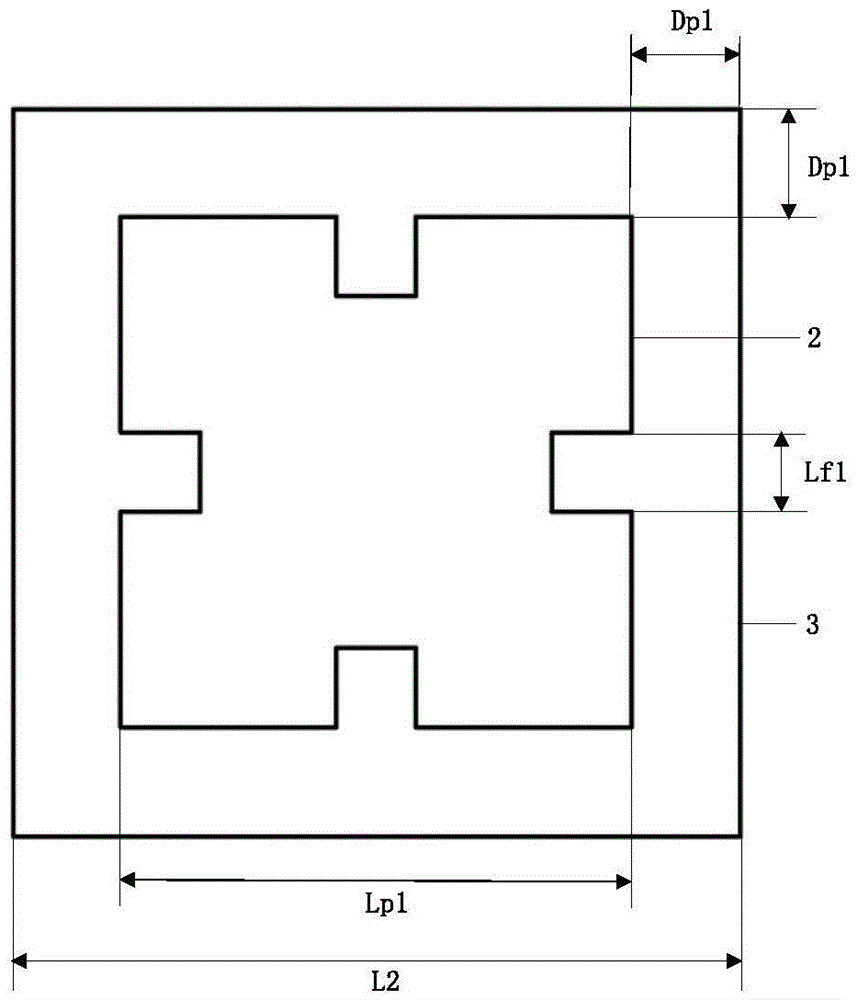 Dual-layer fractal microstrip radio-frequency package antenna based on hollow cavity structure