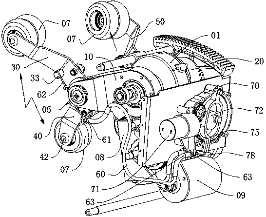 Hand grabbing mechanism of massage machine core