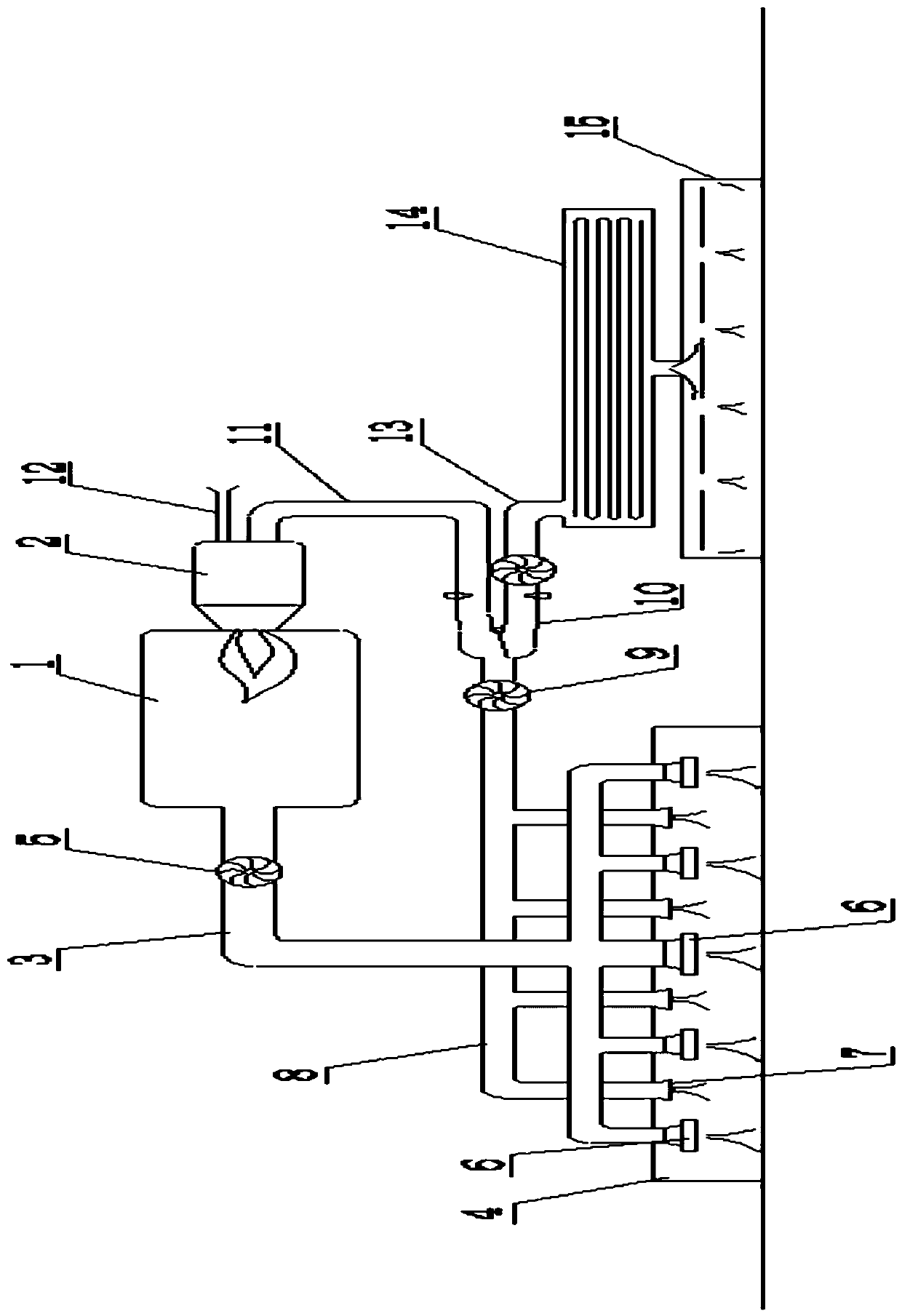 A centralized waste gas treatment device for in-situ thermal regeneration machines