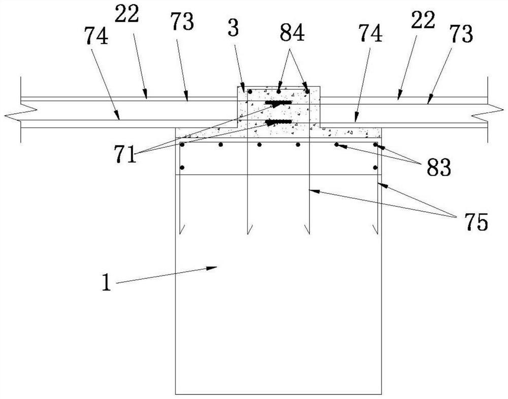 Pitched roof structure of prefabricated floor slab, construction method and prefabricated floor slab