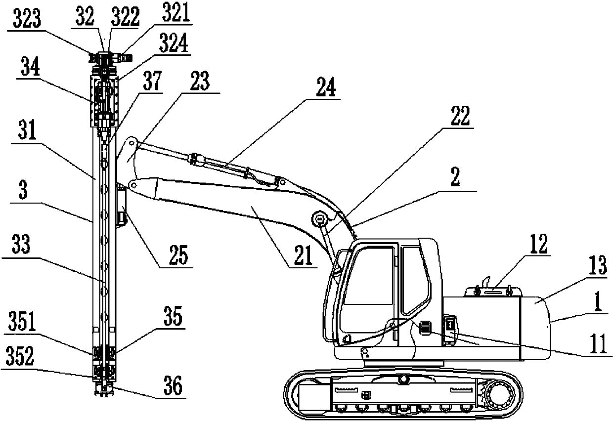 Deflection-swinging type semi-automatic rod replacing hydraulic rock drilling machine