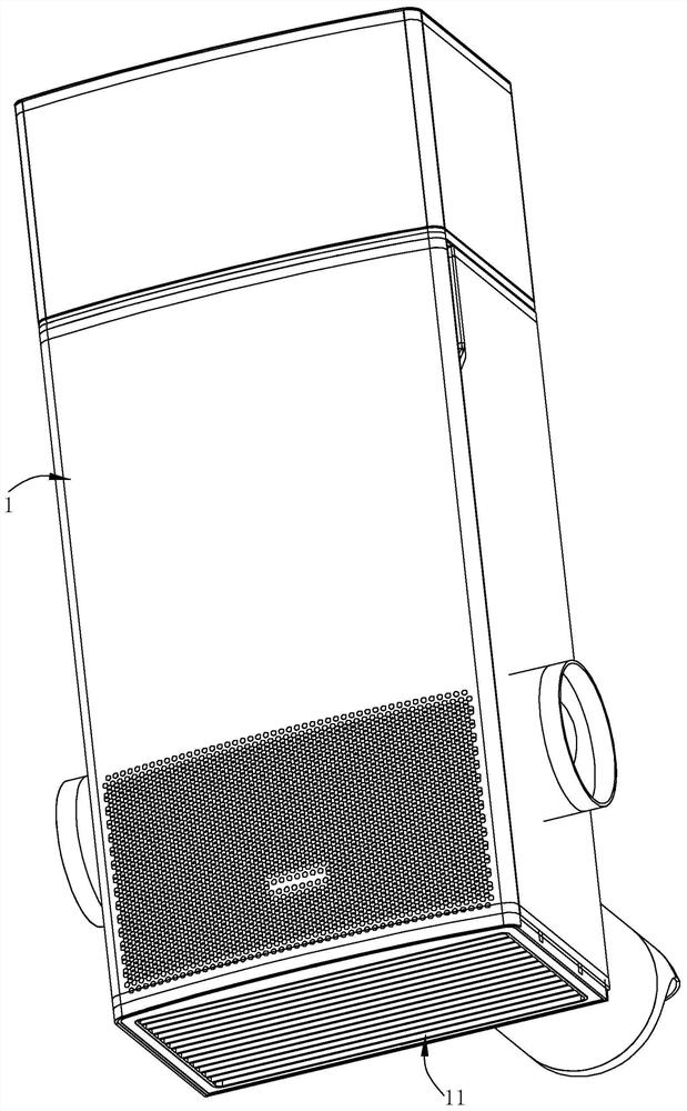 Purification assembly and filtering device applying purification assembly