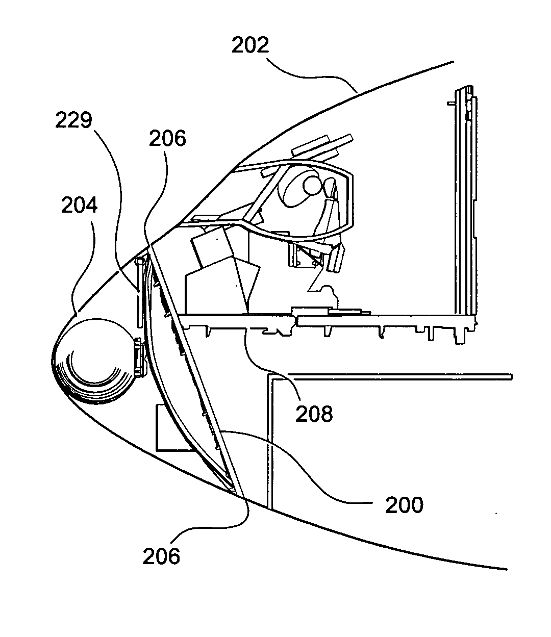 Deformable forward pressure bulkhead for an aircraft