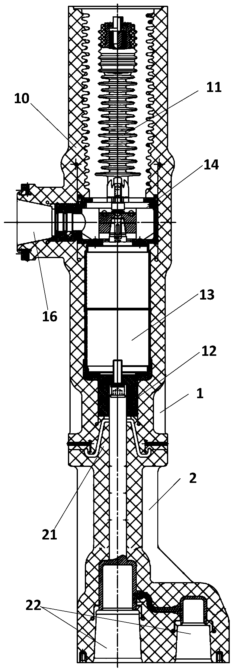 A solid insulated circuit breaker