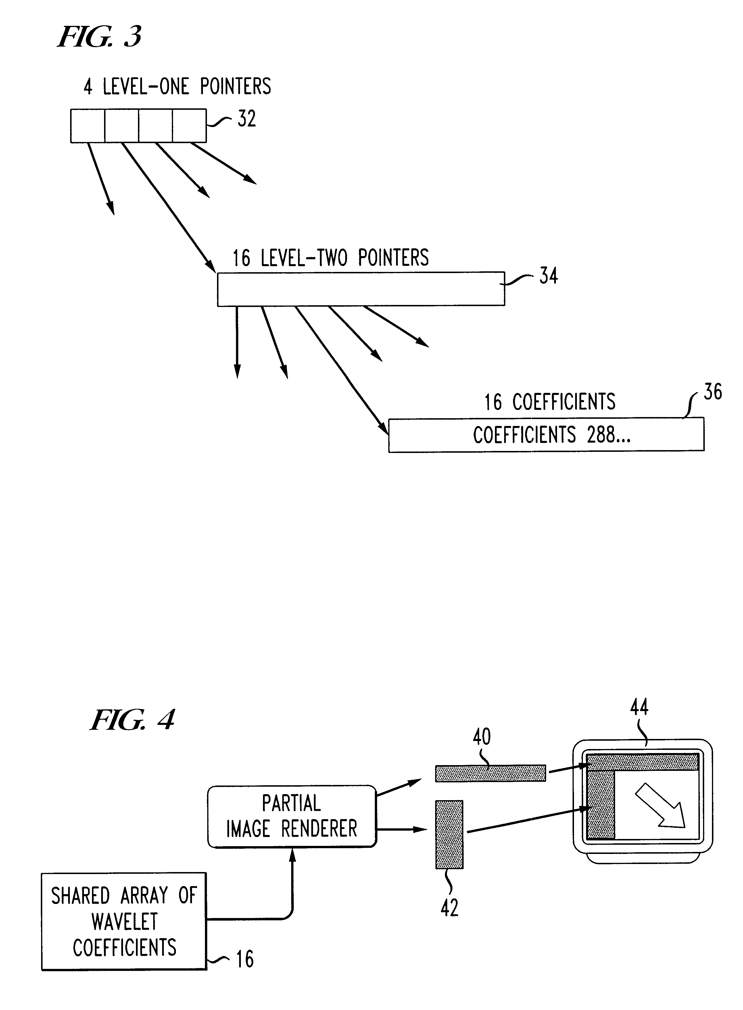 Progressive image decoder for wavelet encoded images in compressed files and method of operation