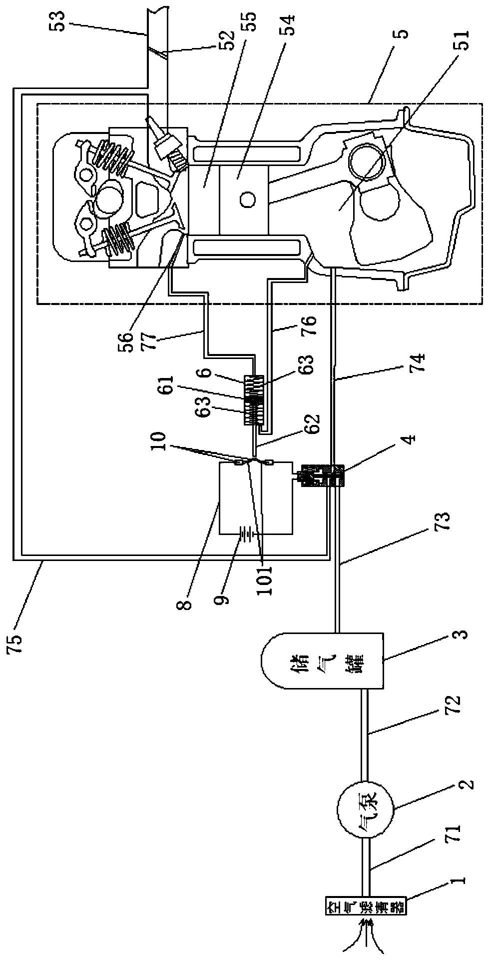 A kind of engine pressure balance system