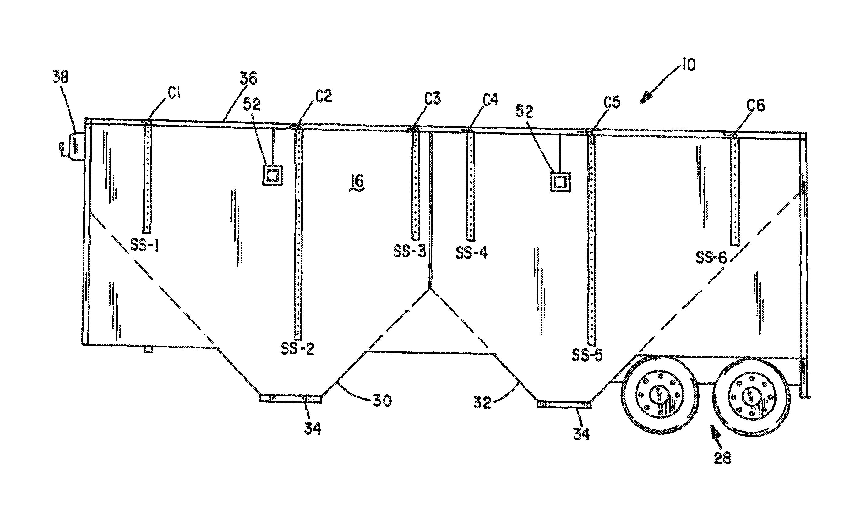 Load fill sensor system for grain trailers