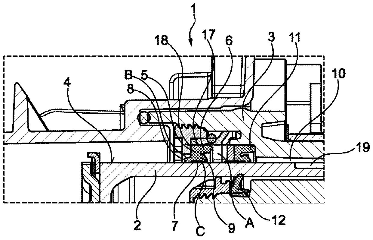 Hydrostatic actuator with a split dynamic seal portion