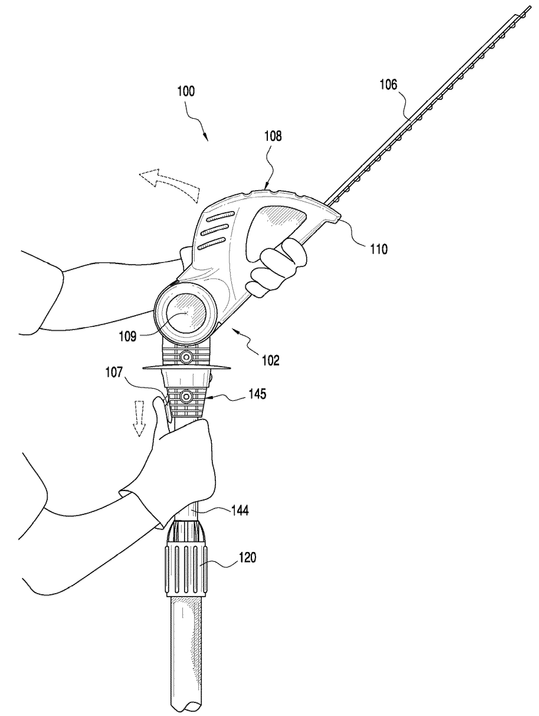 Portable trimmer having rotatable power head