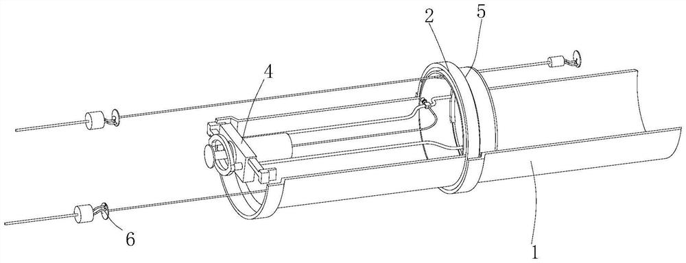 Cement pipeline attaching device for water conservancy project