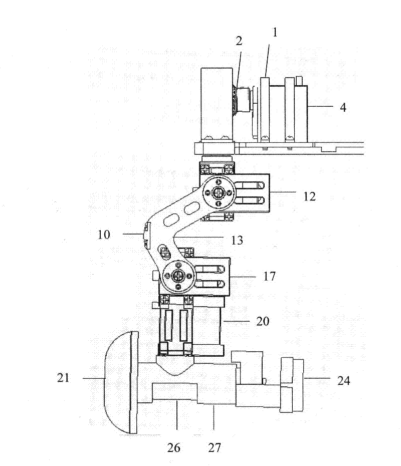 Design of wheel leg type moving foot of multi-joint chain link type robot