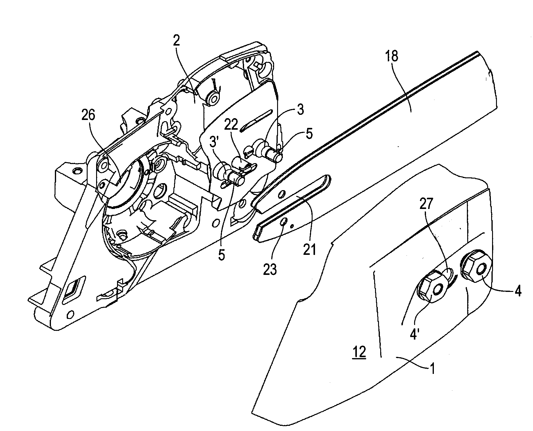 Sprocket Cover Arrangement for a Hand-Held Chain Saw