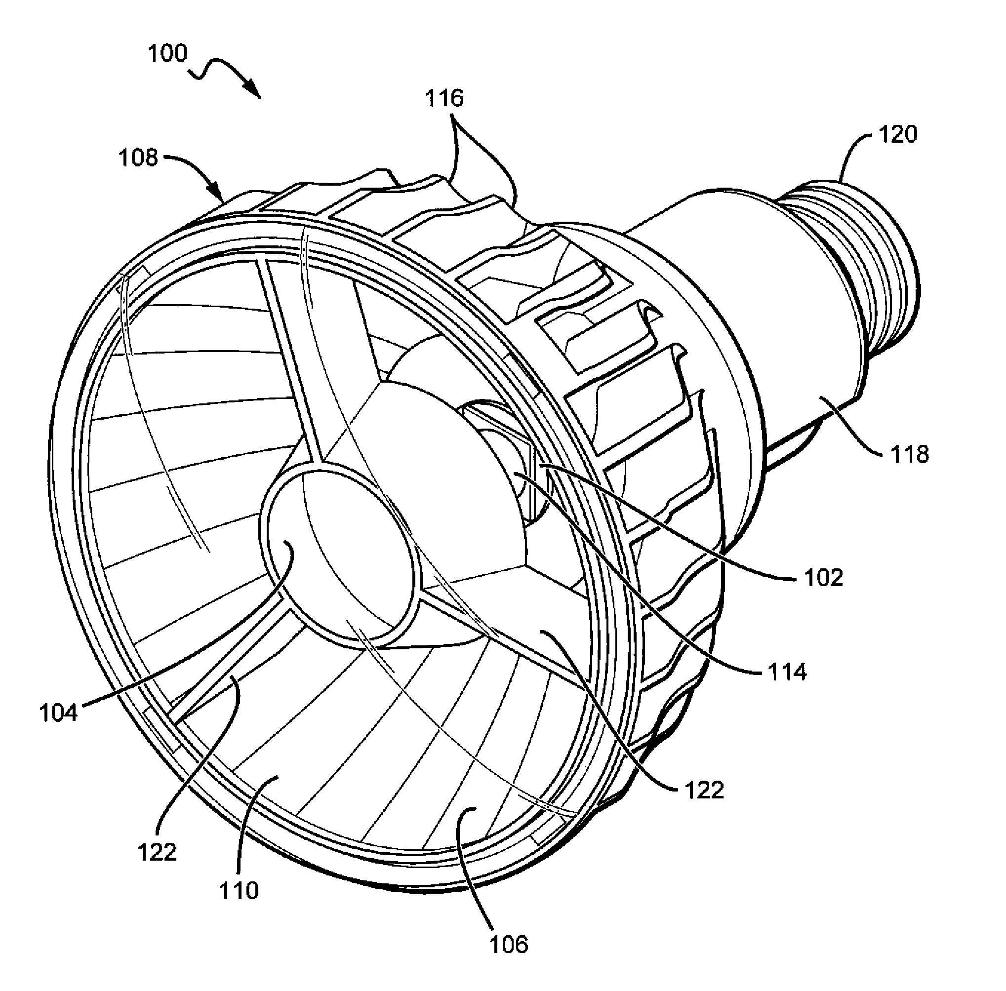 Hybrid reflector system for lighting device