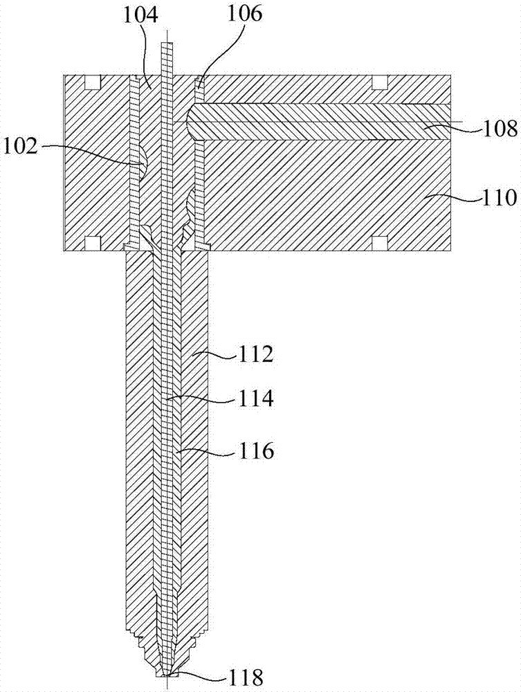 Hot runner structure, injection mold, machining method and injection method