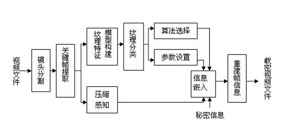 Compressive sensing-based adaptive video information hiding method