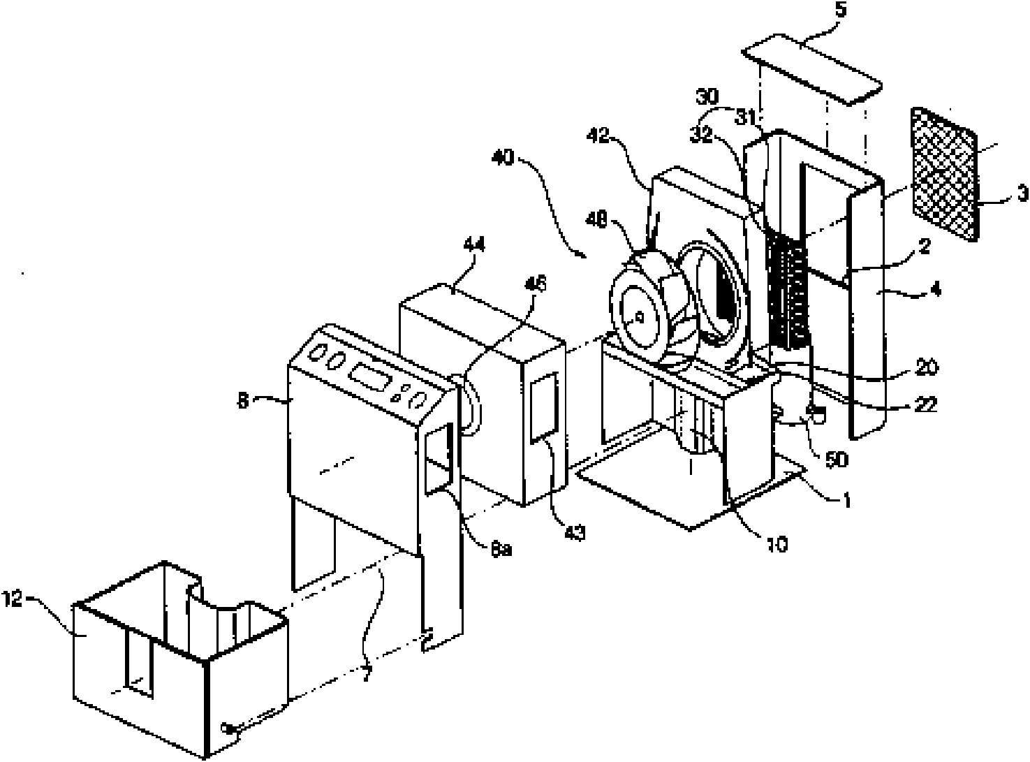 Guide shell structure of dehumidifier