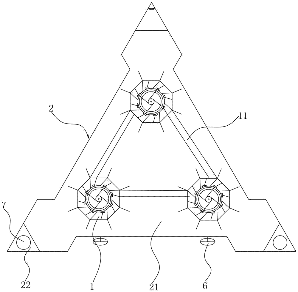 Offshore vertical axis composite support power generation platform