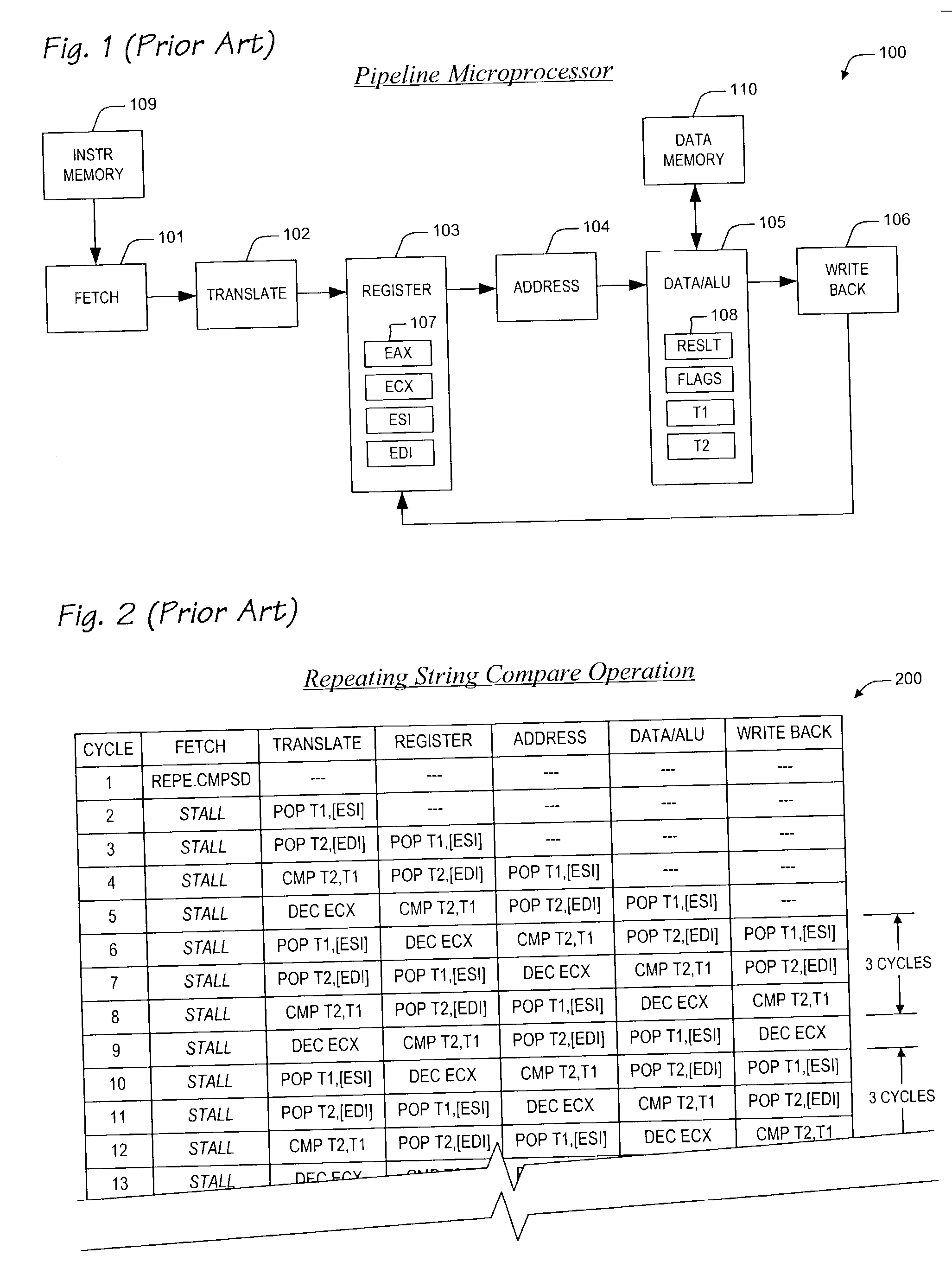 Pop-compare micro instruction for repeat string operations