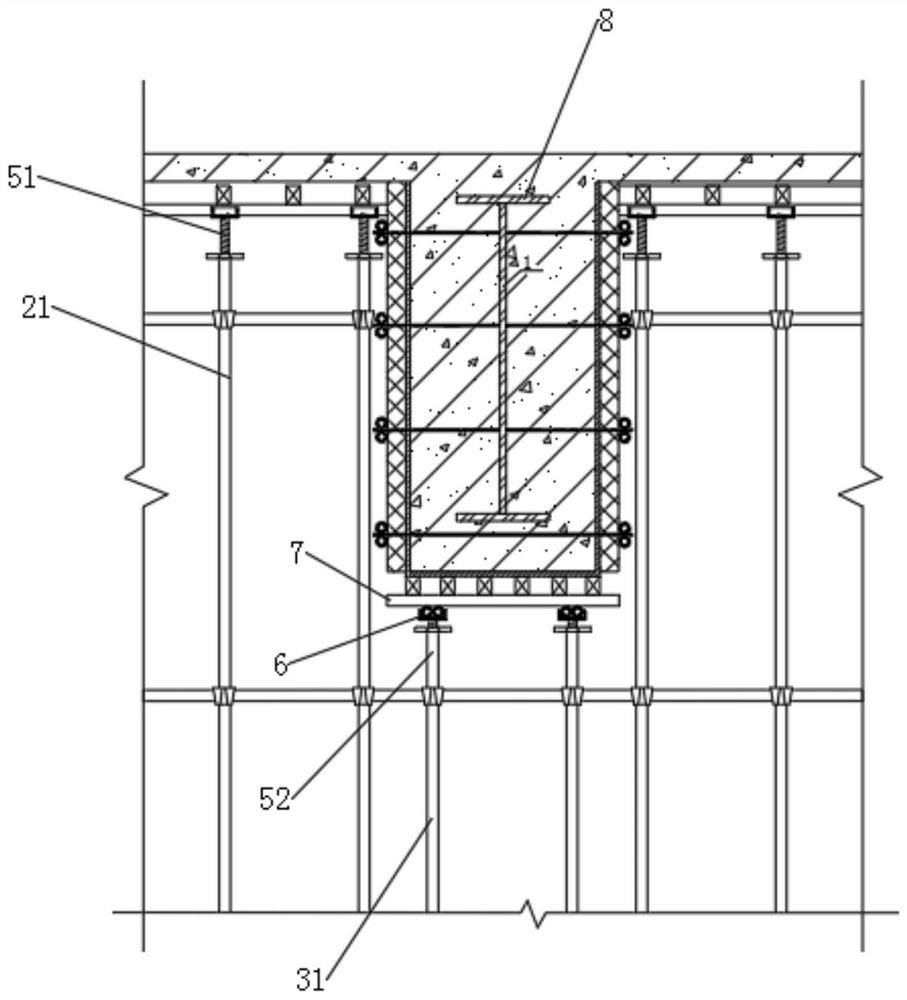 Construction structure and construction method of a double-purpose long-span stiff beam