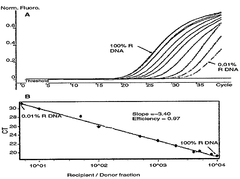 Hematopoietic chimera real-time quantitative PCR (Polymerase Chain Reaction) detection and specimen collection method