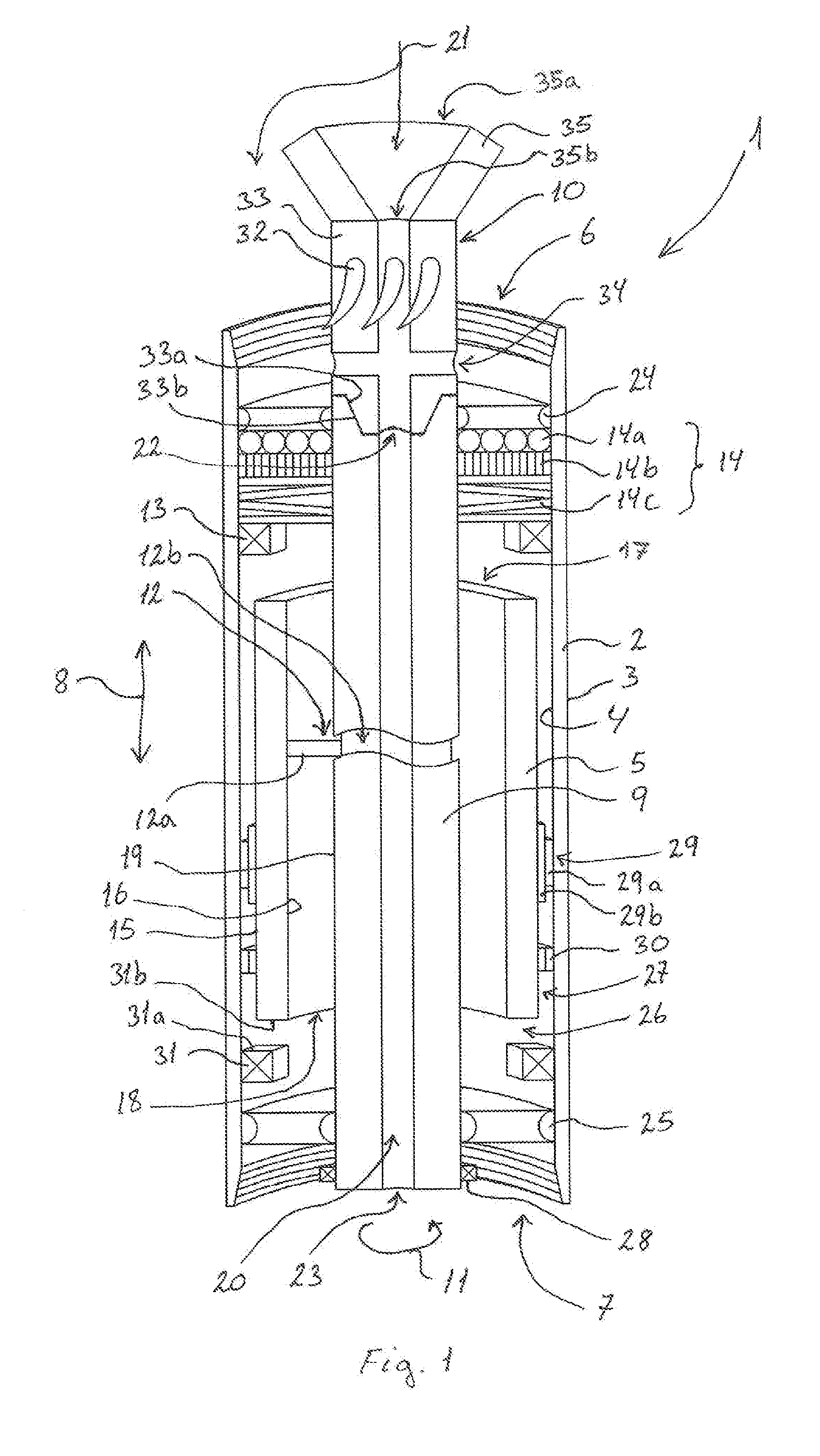 Agitator with oscillating weight element