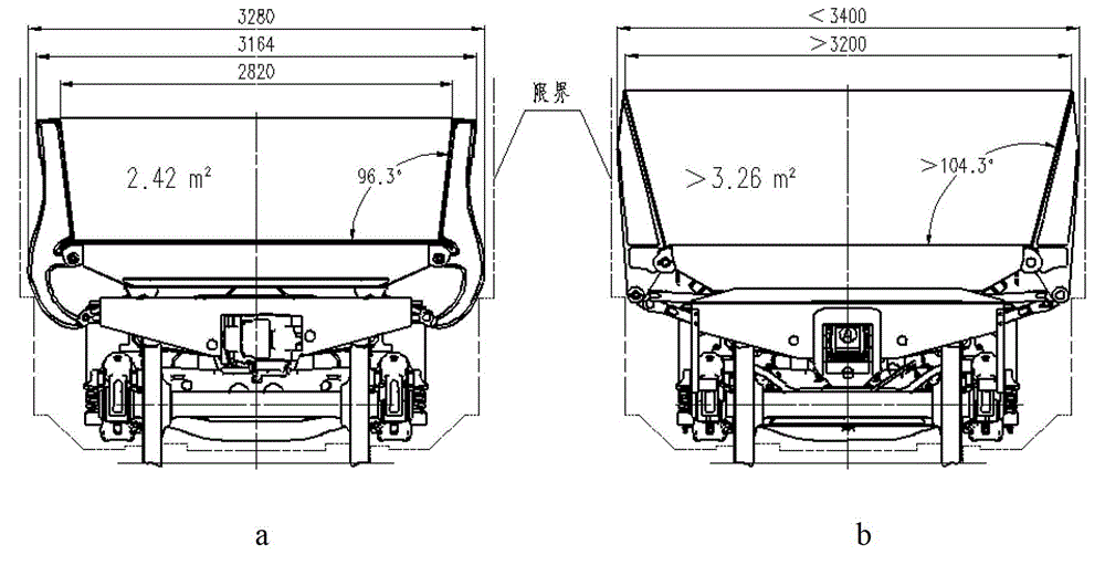 A railway self-tipping car