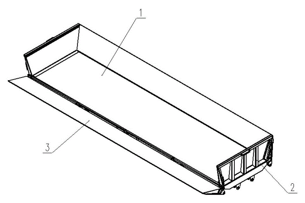 A railway self-tipping car