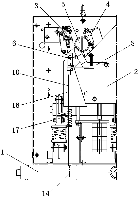 A high-voltage circuit breaker push-on closing locking device