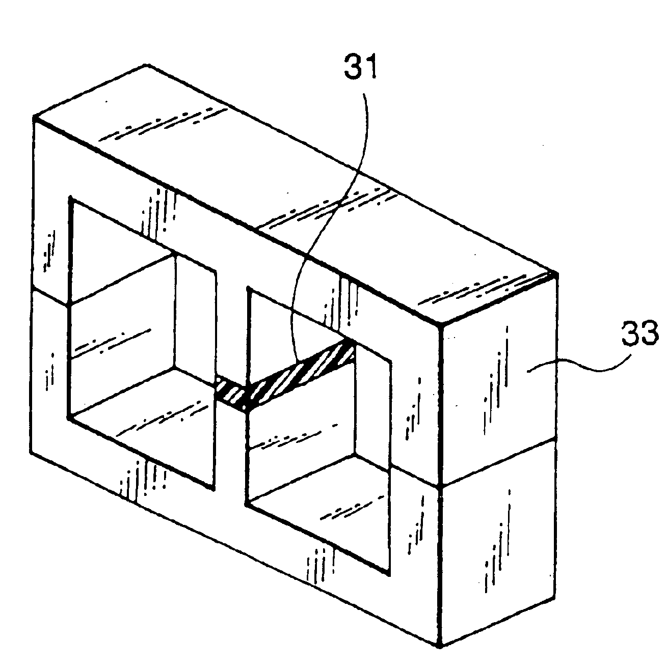 Magnetic core including magnet for magnetic bias and inductor component using the same