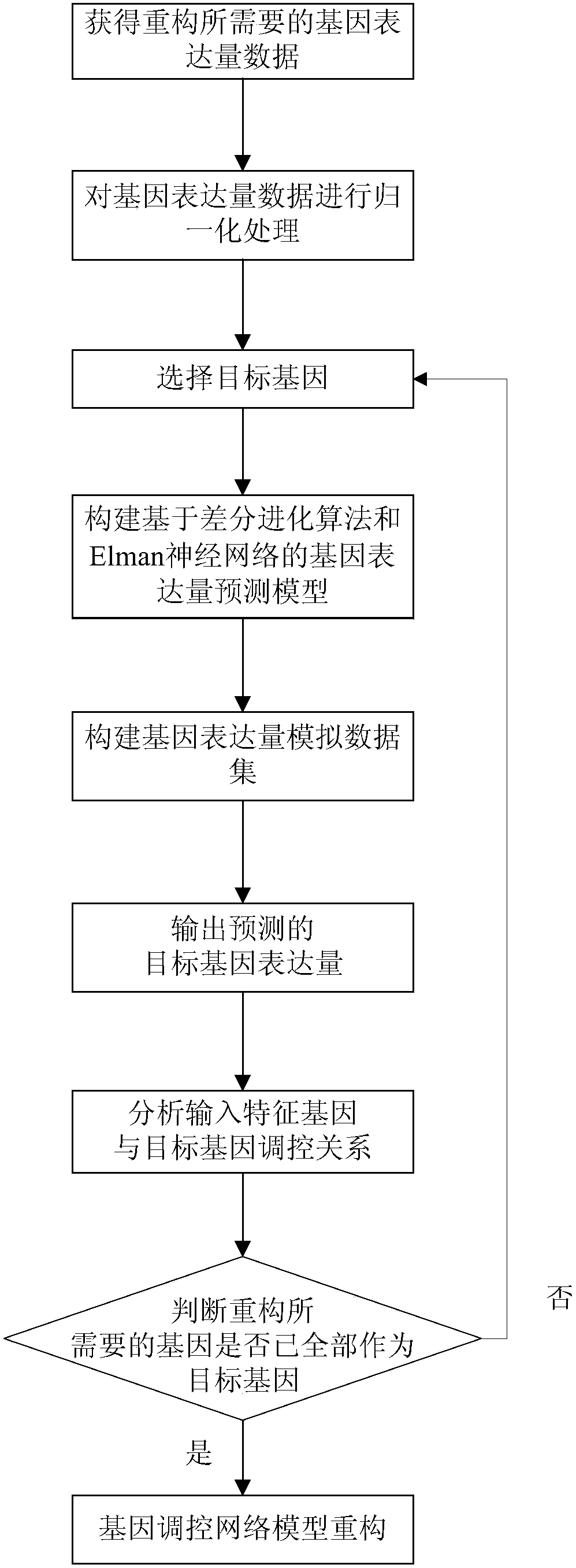 Gene regulation and control network reconstruction method based on gene expression data