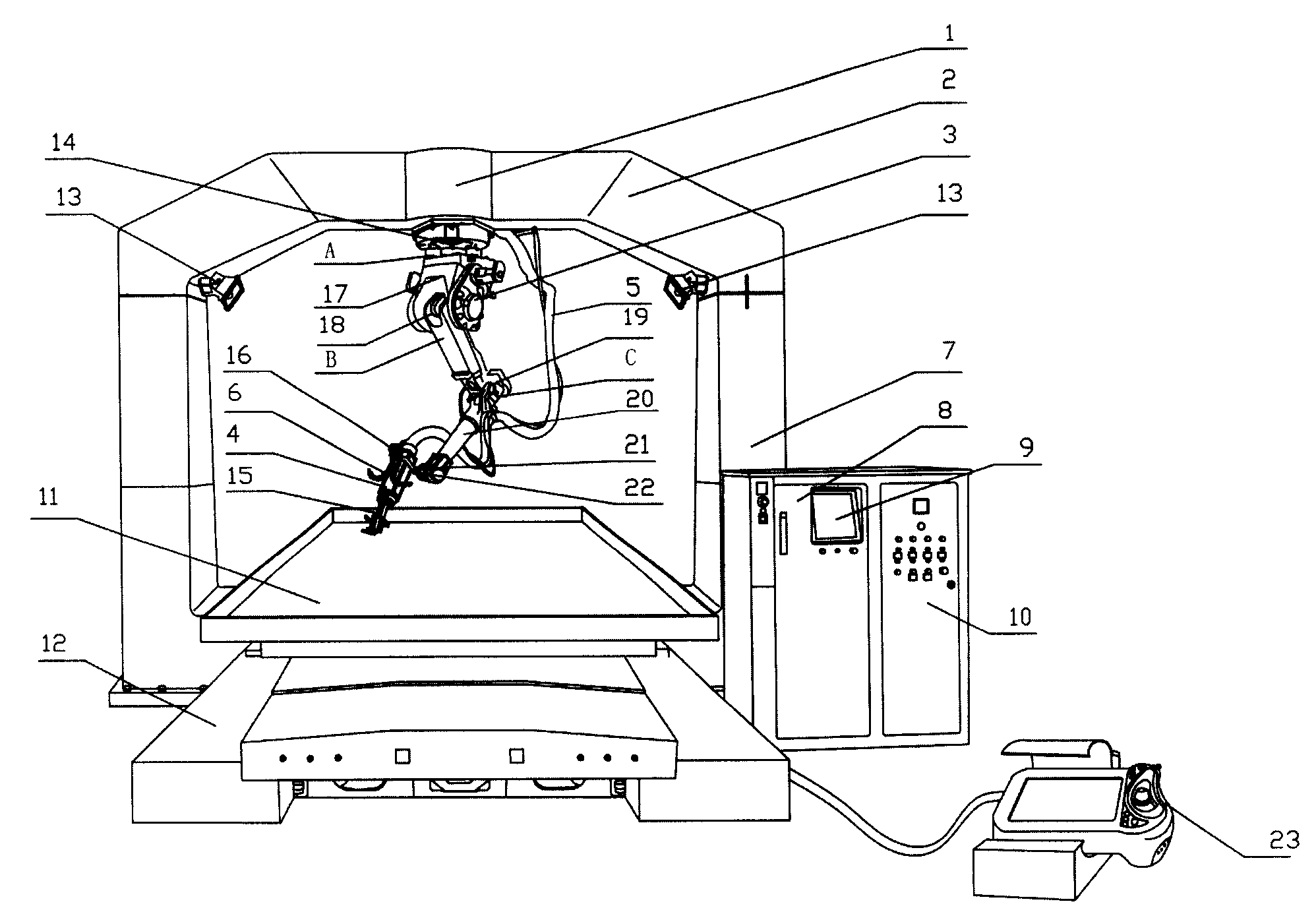 Mould surface induction quenching machine tool