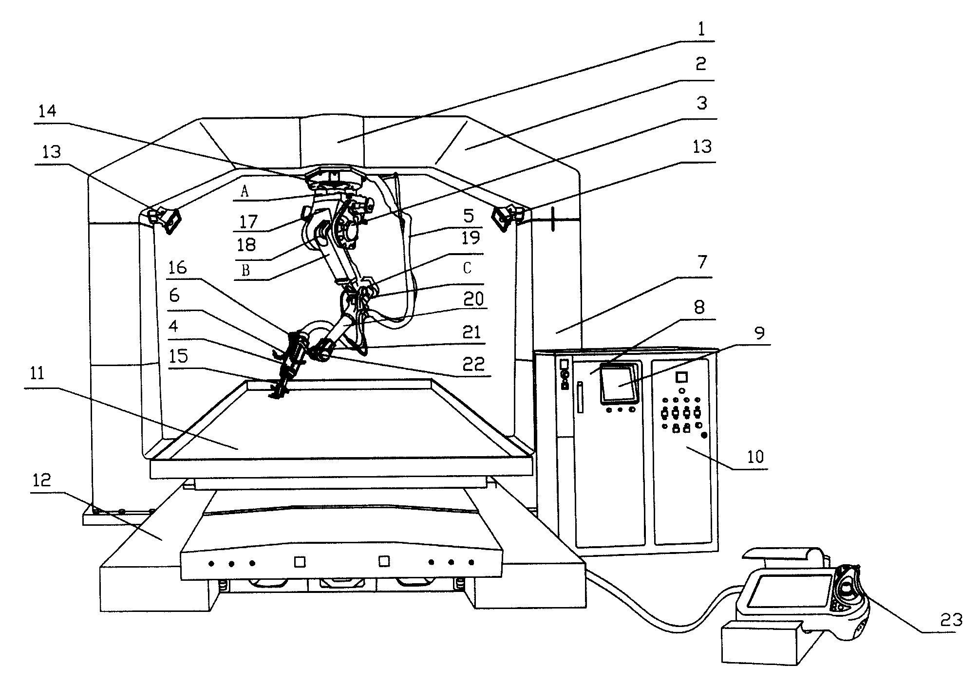 Mould surface induction quenching machine tool