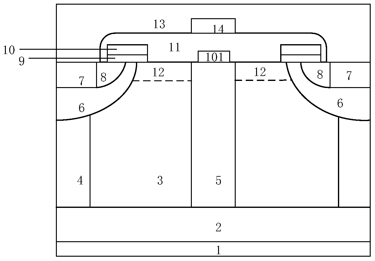 Anti-EMI super junction VDMOS device