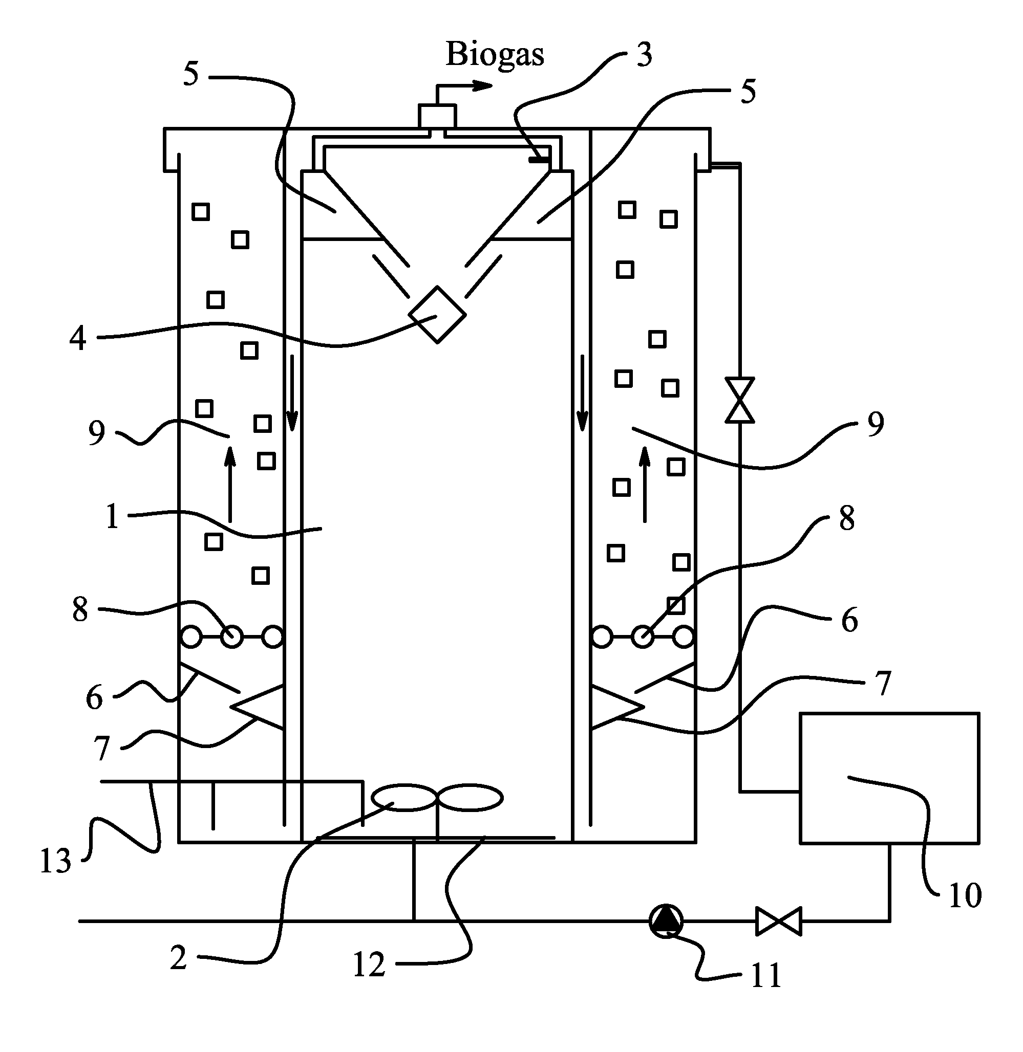 Integrated bioreactor and method of using the same for treatment of highly concentrated organic wastewater