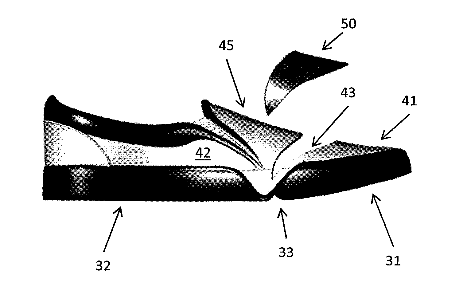 Shoe with transverse aperture and cover