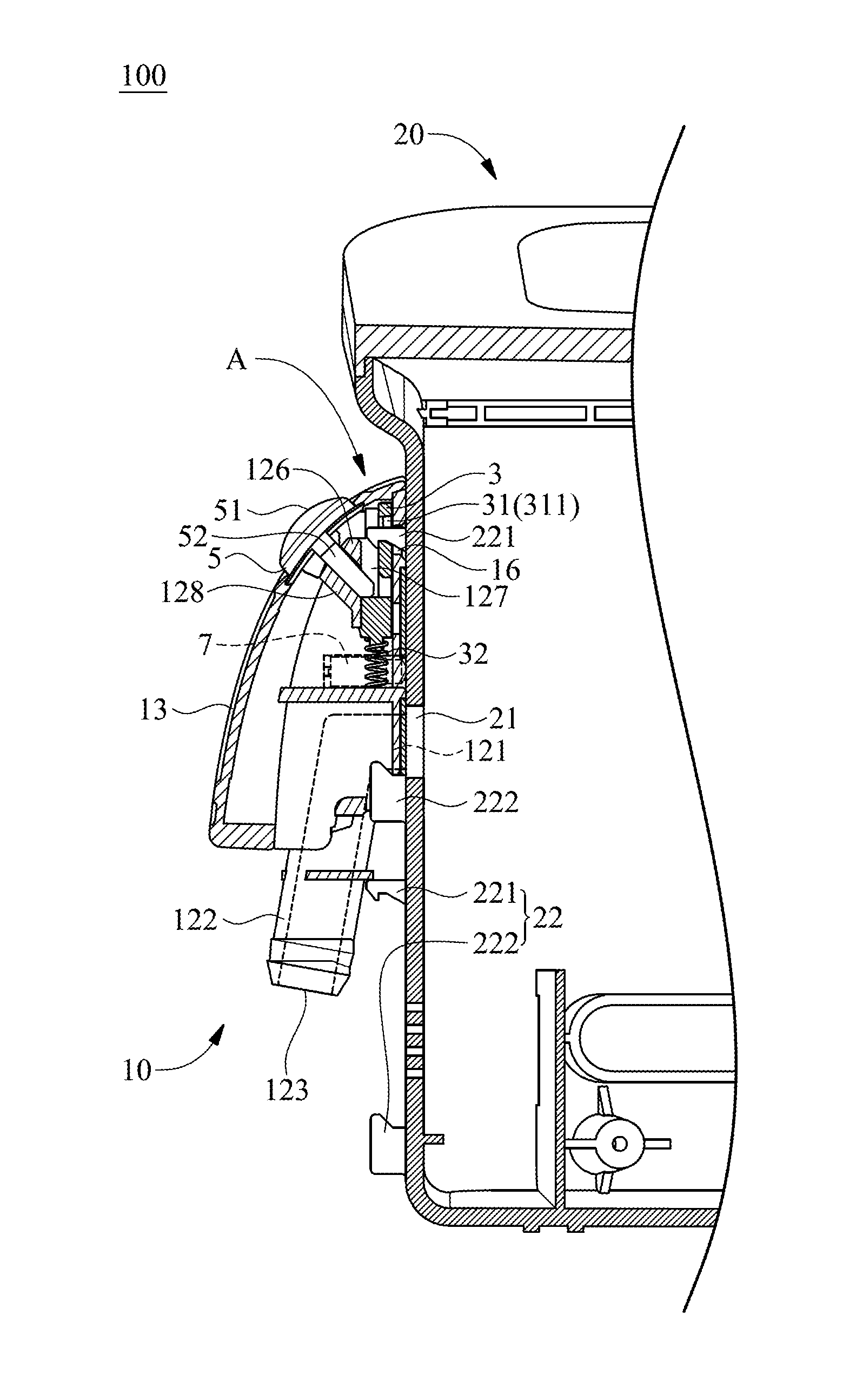 Gas communication device, gas supply assembly and gas supply adjustment method