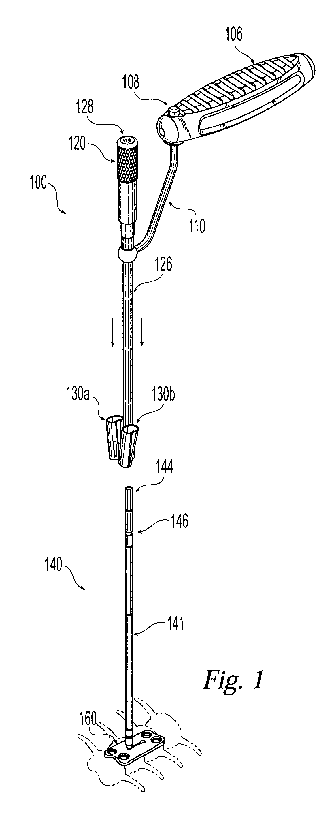 Plating system with multiple function drill guide