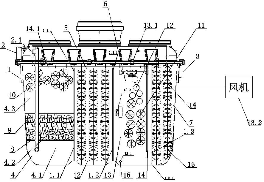 MBBR coupled ammoxidation integrated purification tank