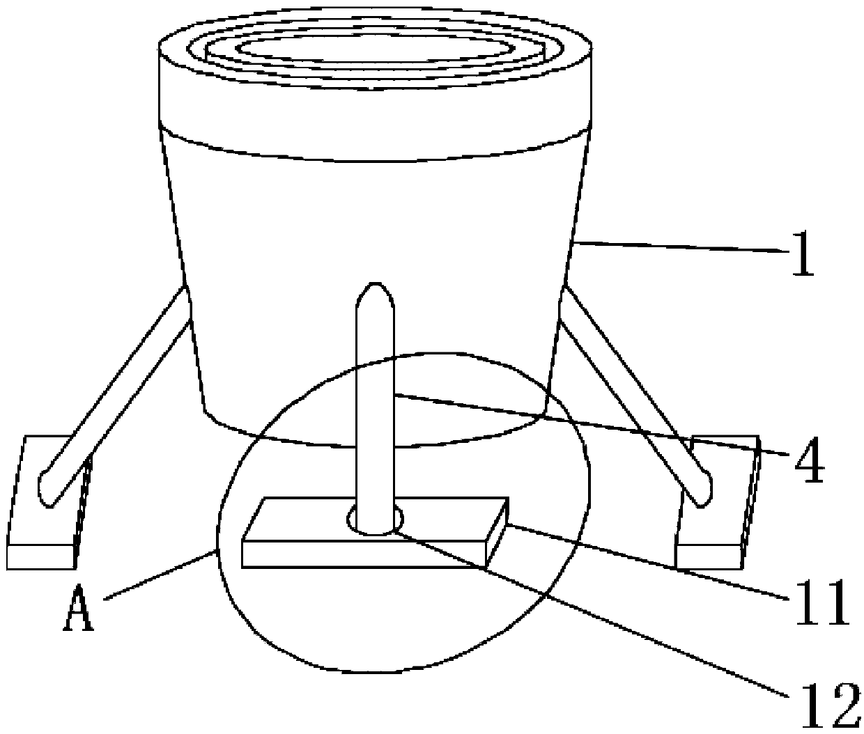 Anti-turnover flowerpot for planting of flowers and plants