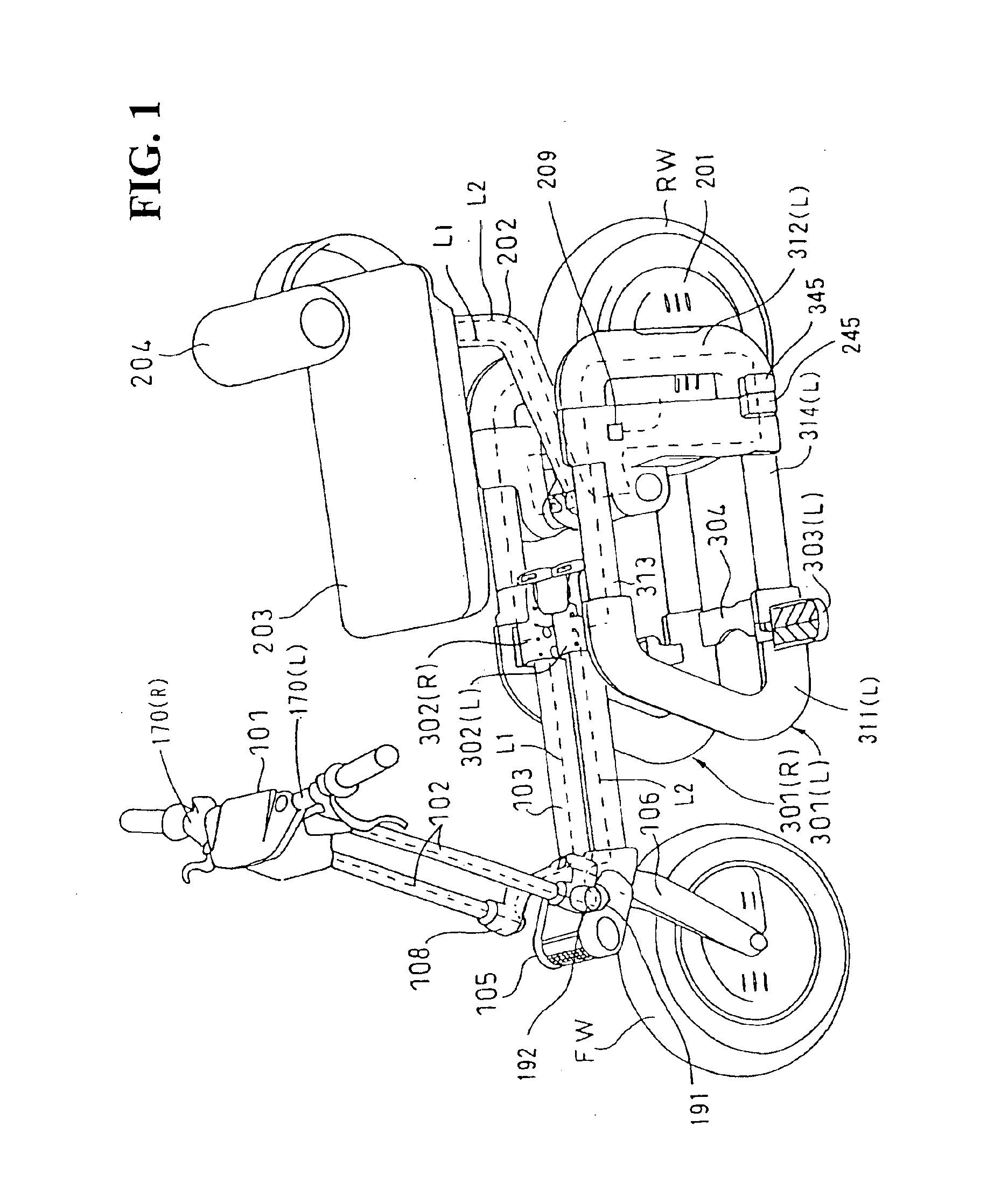 Two-wheeled vehicle-loadable vehicle and method of loading two-wheeled vehicle onto vehicle