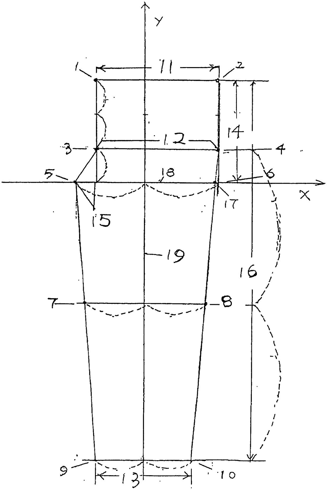 Garment planar-drawing method and garment model graph thereof