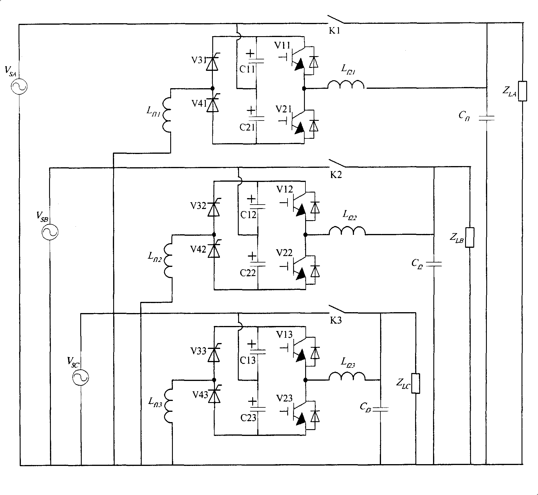 Transformer-free tandem active alternating voltage quality adjuster and its control method