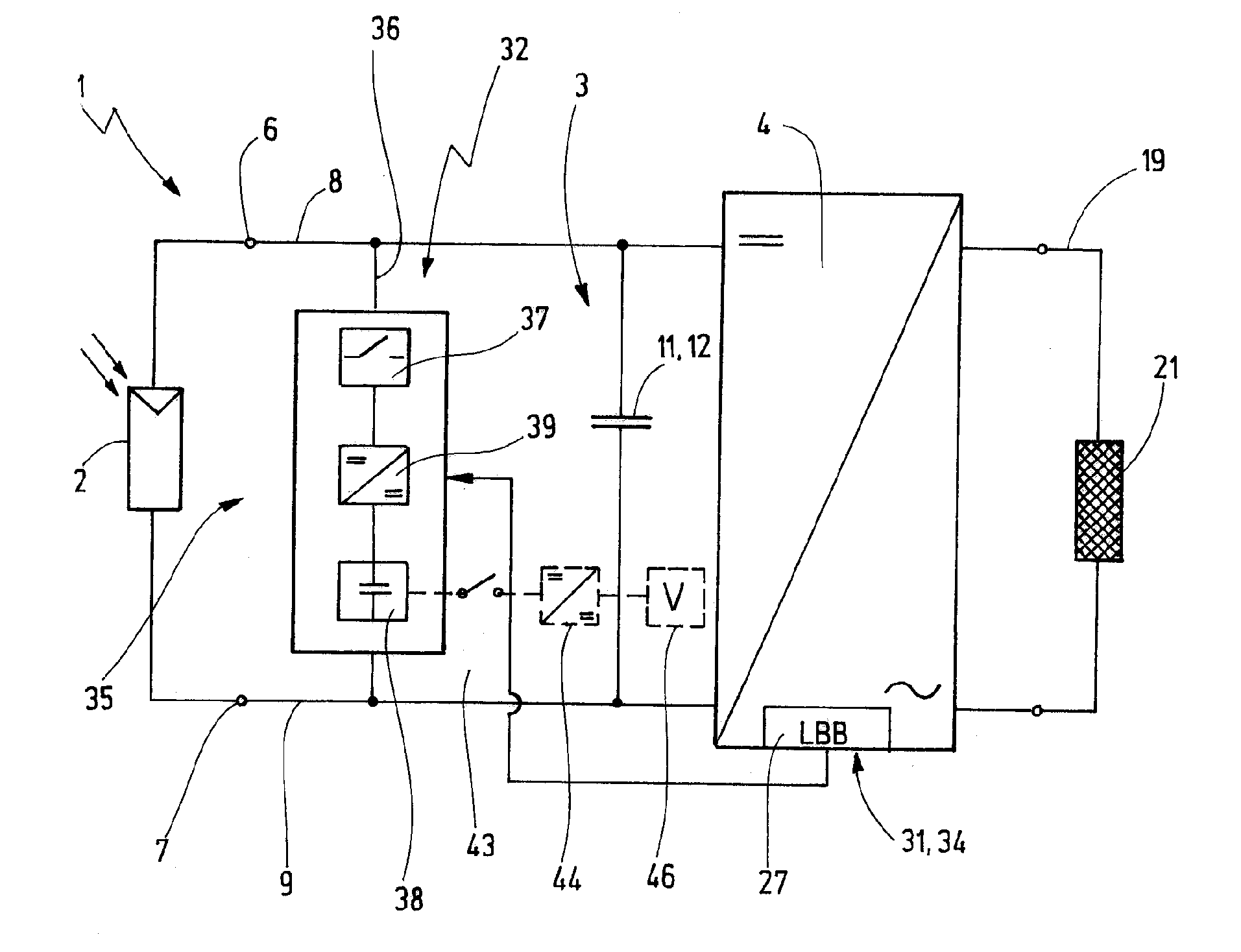 Solar inverter for an extended insolation value range and operating method